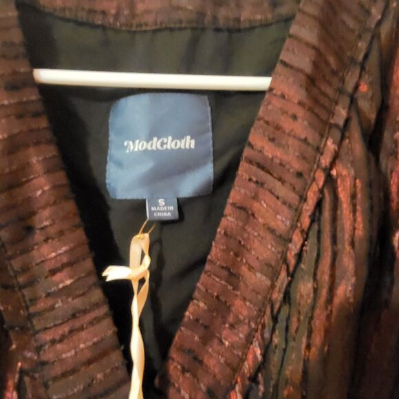 Modcloth Your Time to Shine Metallic Red Black Maxi Dress S NWT - Picture 6 of 9